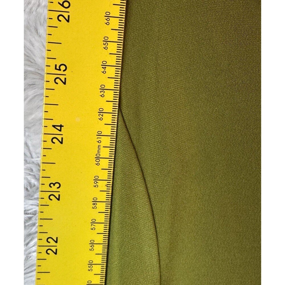 CARMEN MARC VALVO Blouse Top XL Olive Green Long Sleeve‎ V-Neck Zipper - Picture 8 of 8